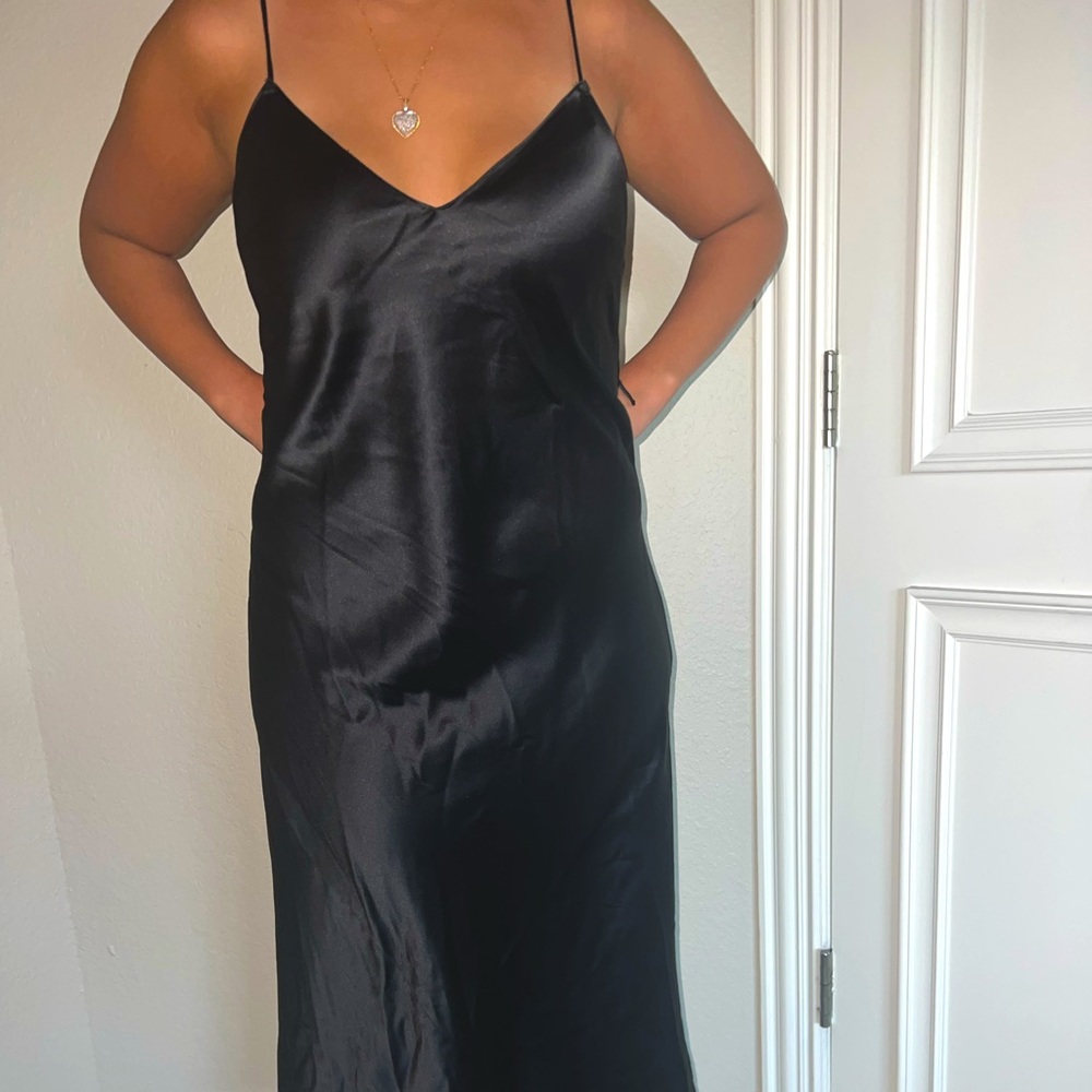 Silk, black, midi dress. Perfect for just about any occasion!!